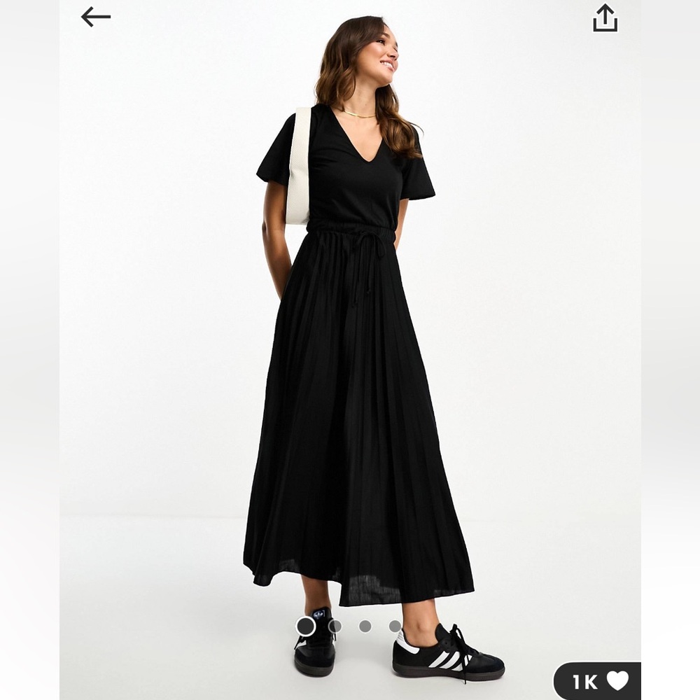 ASOS Black V-Neck Midi Dress